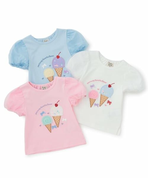 Pupil House / ピューピルハウス Tシャツ | 袖チュールアイスモチーフTシャツ | 詳細8