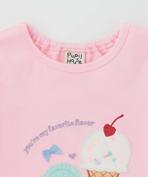 Pupil House / ピューピルハウス Tシャツ | 袖チュールアイスモチーフTシャツ | 詳細9