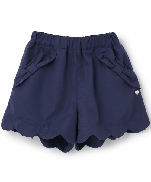 Pupil House / ピューピルハウス ショート・ハーフ・半端丈パンツ | スカラップショートパンツ（紺）