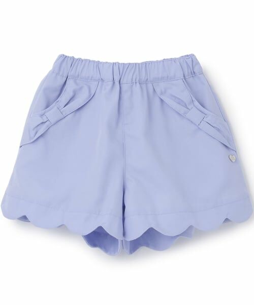 Pupil House / ピューピルハウス ショート・ハーフ・半端丈パンツ | スカラップショートパンツ（サックス）