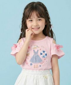 Pupil House / ピューピルハウス Tシャツ | バカンスモチーフ オープンショルダーTシャツ