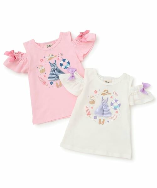 Pupil House / ピューピルハウス Tシャツ | バカンスモチーフ オープンショルダーTシャツ | 詳細7