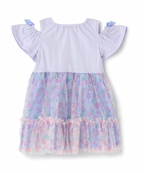 Pupil House / ピューピルハウス ミニ丈・ひざ丈ワンピース | トロピカルチュール ネックレス風ドッキングワンピース | 詳細16