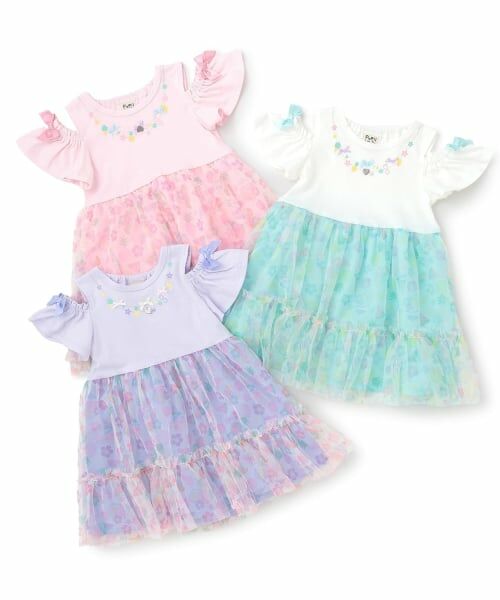 Pupil House / ピューピルハウス ミニ丈・ひざ丈ワンピース | トロピカルチュールドッキングワンピース | 詳細9