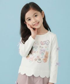 Pupil House / ピューピルハウス Tシャツ | スイーツモチーフスカラップリボン長袖Tシャツ
