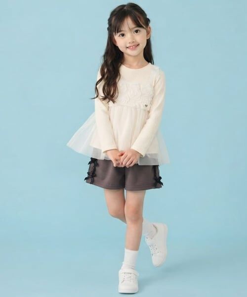 Pupil House / ピューピルハウス Tシャツ | フラワーレースビスチェ風 ドッキングTシャツ | 詳細3
