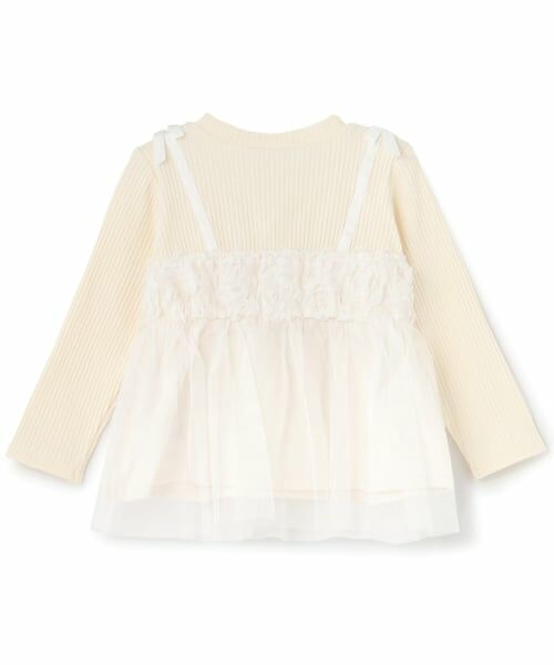 Pupil House / ピューピルハウス Tシャツ | フラワーレースビスチェ風 ドッキングTシャツ | 詳細8
