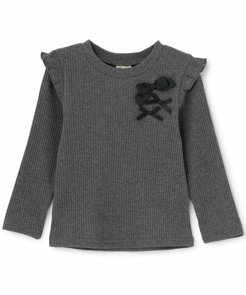 Pupil House / ピューピルハウス Tシャツ | 【デイリーに使える】フリルリボンリブ長袖Tシャツ | 詳細13