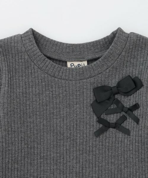 Pupil House / ピューピルハウス Tシャツ | 【デイリーに使える】フリルリボンリブ長袖Tシャツ | 詳細15