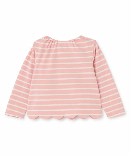 Pupil House / ピューピルハウス Tシャツ | リボンポケットスカラップボーダー長袖Tシャツ | 詳細1