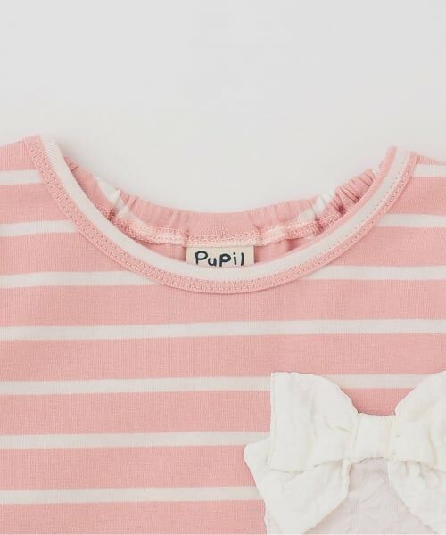 Pupil House / ピューピルハウス Tシャツ | リボンポケットスカラップボーダー長袖Tシャツ | 詳細2