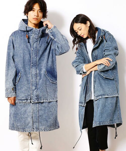 セール ケミカル２ｗａｙデニムモッズコート ミリタリージャケット コート Purple Yellow パープルアンドイエロー ファッション通販 タカシマヤファッションスクエア