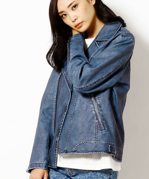 セール フェイクレザーライダースジャケット その他アウター Purple Yellow パープルアンドイエロー ファッション通販 タカシマヤファッションスクエア