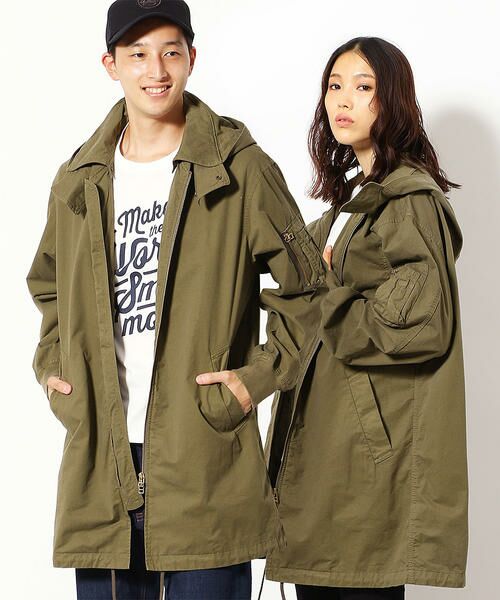 セール 製品染め ２ｗａｙ ロング ボンバー ジャケット レザーブルゾン ジャケット Purple Yellow パープルアンドイエロー ファッション通販 タカシマヤファッションスクエア