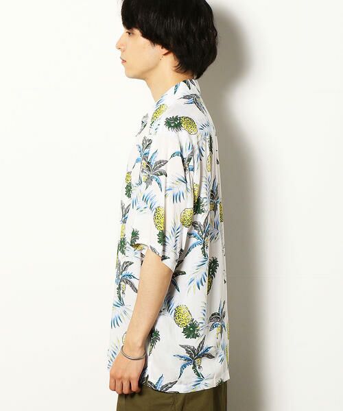 セール パイナップル柄ビッグ アロハシャツ シャツ ブラウス Purple Yellow パープルアンドイエロー ファッション通販 タカシマヤファッションスクエア