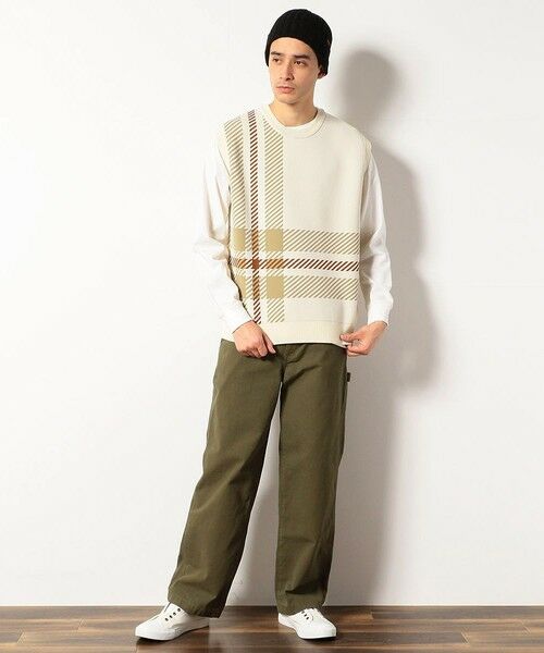 セール チェック柄 ニット ベスト ベスト Purple Yellow パープルアンドイエロー ファッション通販 タカシマヤファッションスクエア