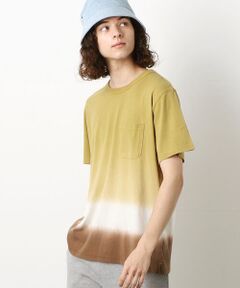 胸ポケット 段染め クルーネックＴシャツ