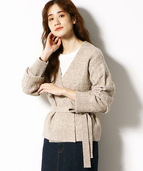 セール ウエストベルト付き カシュクール ニットカーディガン カーディガン ボレロ Purple Yellow パープルアンドイエロー ファッション通販 タカシマヤファッションスクエア