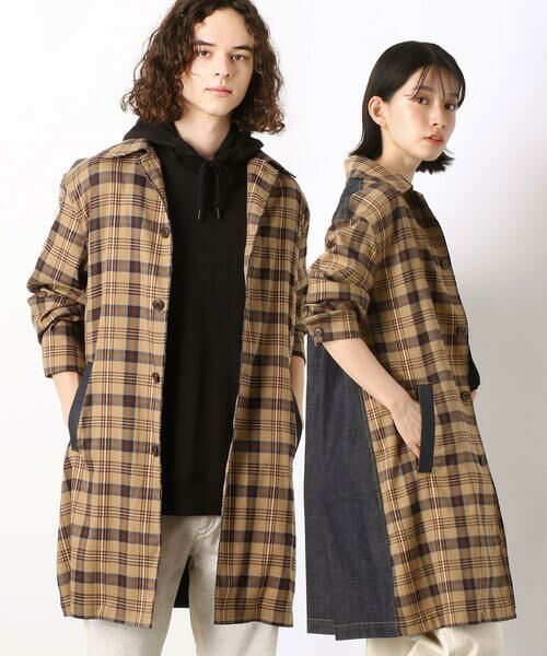 デニム切替 ライトコート ステンカラーコート Purple Yellow パープルアンドイエロー ファッション通販 タカシマヤファッションスクエア