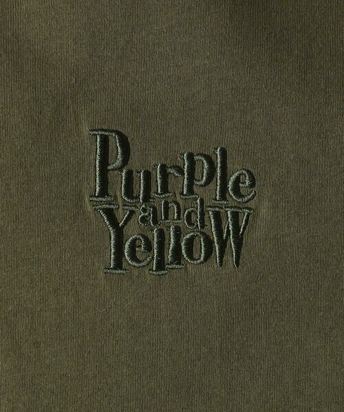 Purple&Yellow / パープルアンドイエロー Tシャツ | ロゴ刺繍＆バックプリントワイド長袖クルーネックＴシャツ | 詳細14