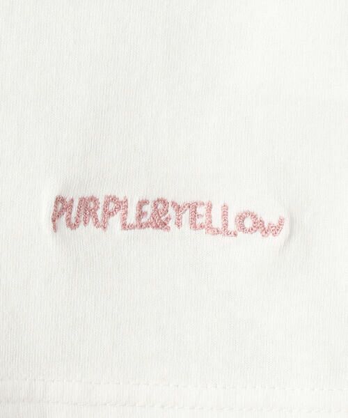 Purple&Yellow / パープルアンドイエロー Tシャツ | ロゴ刺繍ＢＩＧリンガー半袖クルーネックＴシャツ | 詳細3