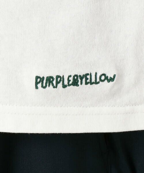 Purple&Yellow / パープルアンドイエロー Tシャツ | ロゴ刺繍ＢＩＧリンガー半袖クルーネックＴシャツ | 詳細16