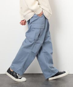 Purple&Yellow / パープルアンドイエロー カーゴパンツ | コットンツイル ワイドカーゴパンツ