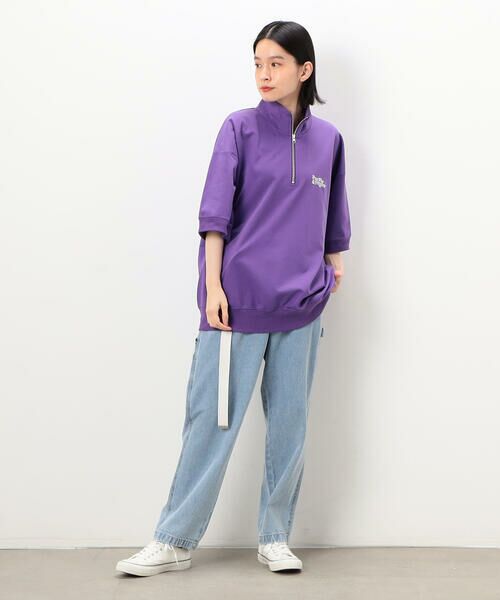 Purple&Yellow / パープルアンドイエロー Tシャツ | ハーフジップ ５分袖プルオーバー | 詳細29