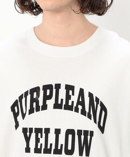 Purple&Yellow / パープルアンドイエロー Tシャツ | ロゴプリント ワイド半袖Ｔシャツ | 詳細29
