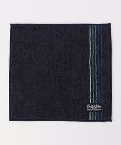 Purple&Yellow / パープルアンドイエロー ハンカチ | ヘリンボーン柄＆ストライプ柄 パイルタオルハンカチ