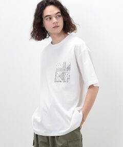 バンダナ柄胸ポケット ワイド半袖Ｔシャツ