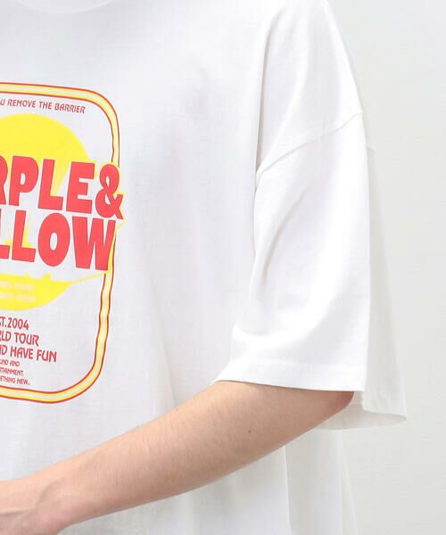 Purple&Yellow / パープルアンドイエロー Tシャツ | マルチカラープリント  ビッグ半袖Tシャツ | 詳細10
