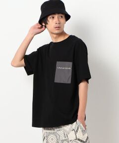 ロゴプリント 胸ポケット ワイド半袖Ｔシャツ