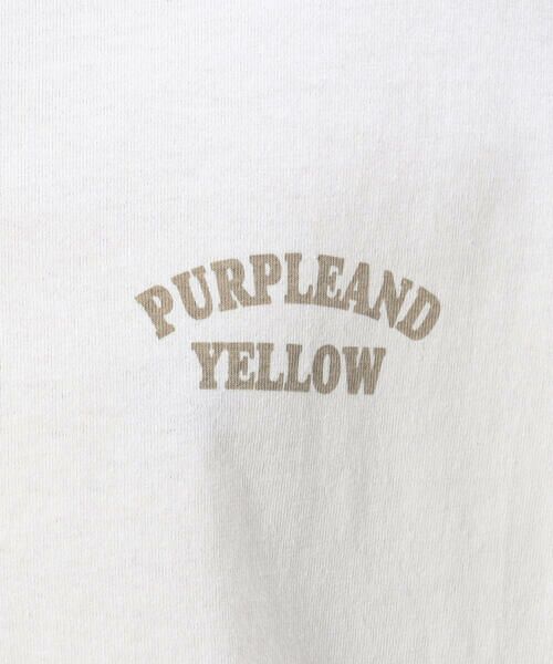 Purple&Yellow / パープルアンドイエロー Tシャツ | ロゴプリント ロングラウンド 長袖リンガーＴシャツ | 詳細22