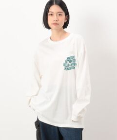 左胸＆バックプリント長袖Ｔシャツ