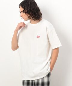 ハートロゴプリント ロング丈半袖Ｔシャツ