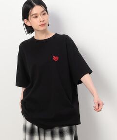 ハートロゴプリント ロング丈半袖Ｔシャツ