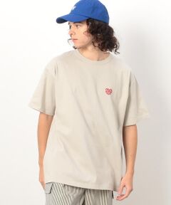 ハートロゴプリント ロング丈半袖Ｔシャツ