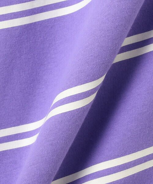Purple&Yellow / パープルアンドイエロー Tシャツ | プリントボーダー ５分袖Ｔシャツ | 詳細27
