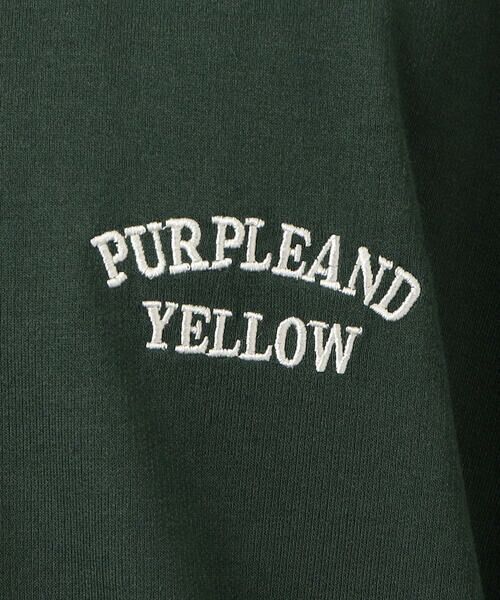 Purple&Yellow / パープルアンドイエロー ポロシャツ | ロゴ刺繍 ハーフジップ 半袖ポロシャツ | 詳細25