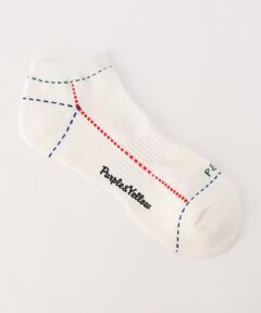 Purple&Yellow / パープルアンドイエロー ソックス | ステッチライン アンクルソックス