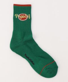 Purple&Yellow / パープルアンドイエロー ソックス | レトロロゴ ショートソックス