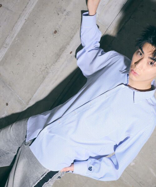 Purple&Yellow / パープルアンドイエロー シャツ・ブラウス | 刺繍ブロードワイドシャツ | 詳細17