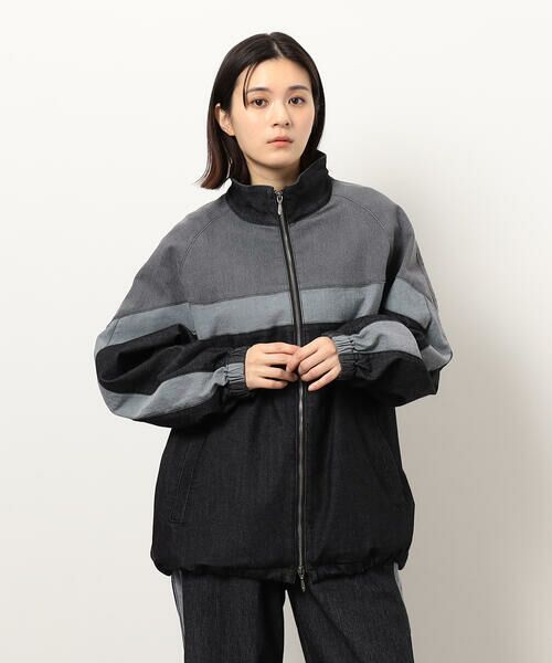 Purple&Yellow / パープルアンドイエロー ブルゾン | ストレッチデニム配色切替ブルゾン | 詳細10