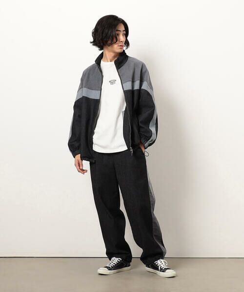 Purple&Yellow / パープルアンドイエロー ブルゾン | ストレッチデニム配色切替ブルゾン | 詳細3