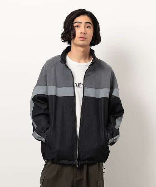 Purple&Yellow / パープルアンドイエロー ブルゾン | ストレッチデニム配色切替ブルゾン | 詳細4