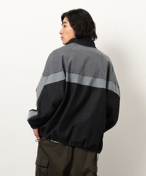 Purple&Yellow / パープルアンドイエロー ブルゾン | ストレッチデニム配色切替ブルゾン | 詳細6