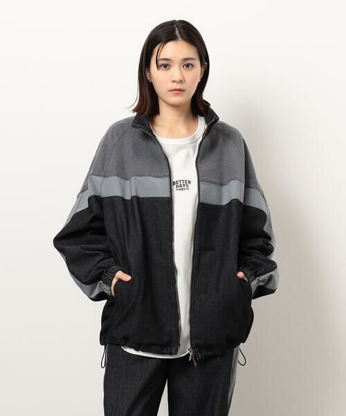 Purple&Yellow / パープルアンドイエロー ブルゾン | ストレッチデニム配色切替ブルゾン | 詳細8