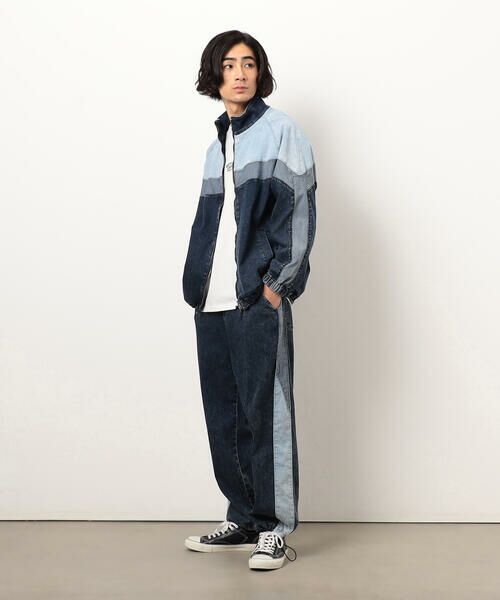 Purple&Yellow / パープルアンドイエロー ブルゾン | ストレッチデニム配色切替ブルゾン | 詳細12