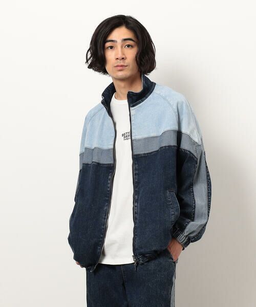 Purple&Yellow / パープルアンドイエロー ブルゾン | ストレッチデニム配色切替ブルゾン | 詳細14